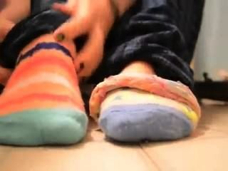 Socken bis zu den Zehen (Socke Streifen)